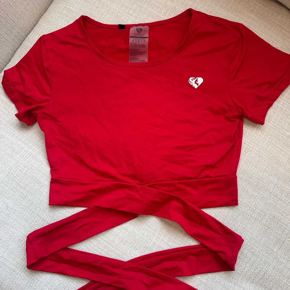 Women's Best Red Wrap Top